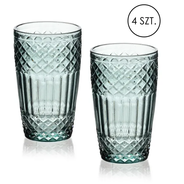 Mondex Súprava 4 ks pohárov ELLA 370 ml zelená