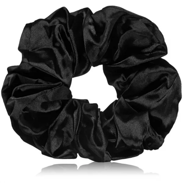 BrushArt Hair Large satin scrunchie set gumičky do vlasov Cream & Black