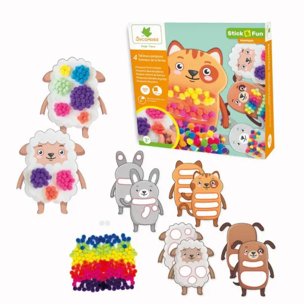 Stick & Fun - zdobenie brmbolcami - domáce zvieratká