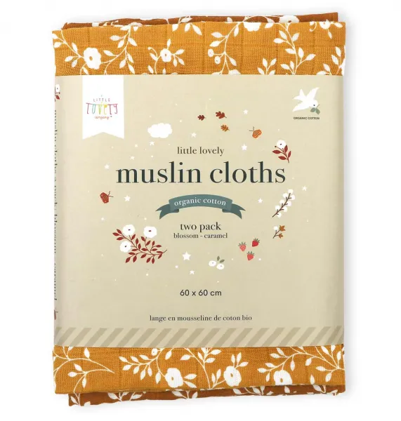 A Little Lovely Company - Mušelínové plienky, blossom - caramel - 2 ks