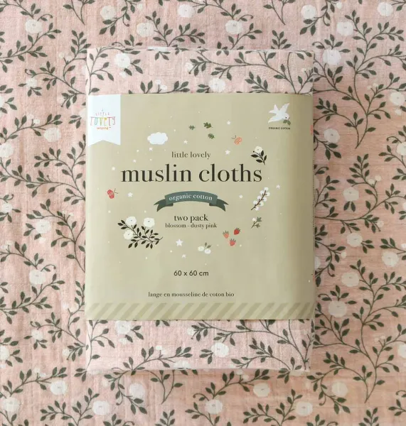 A Little Lovely Company - Mušelínové plienky, blossom - dusty pink - 2 ks