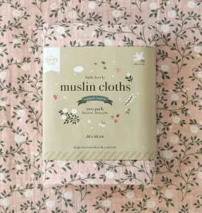 A Little Lovely Company - Mušelínové plienky, blossom - dusty pink - 2 ks