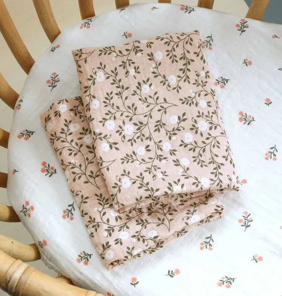 A Little Lovely Company - Mušelínové plienky, blossom - dusty pink - 2 ks