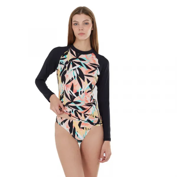 Dámske tričko na kúpanie FUNDANGO Joyce Long Sleeve Rashguard-519-jungle