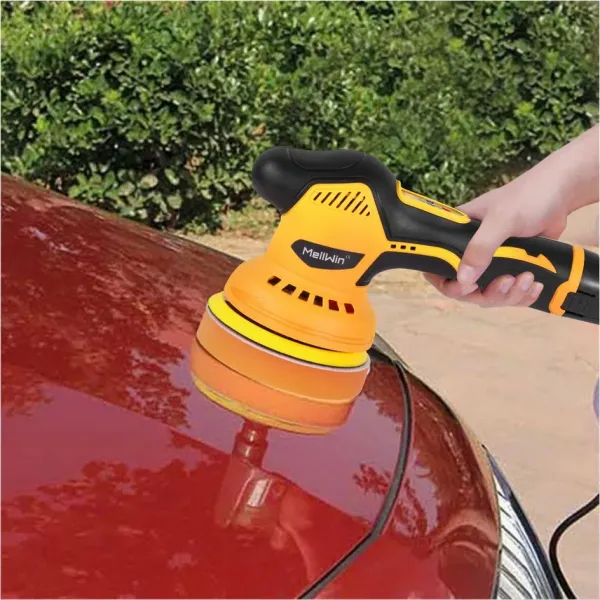 OneVan / MELLWIN 125 mm akumulátorová leštička na auto 12V, 8 rýchlostí, digitálny displej, elektrická leštička 125mm