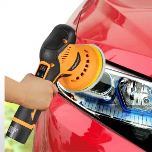 OneVan / MELLWIN 125 mm akumulátorová leštička na auto 12V, 8 rýchlostí, digitálny displej, elektrická leštička 125mm