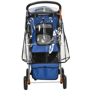 PawHut Kočárek pro psy do 10 kg a 35 cm s pláštěnkou, modrý