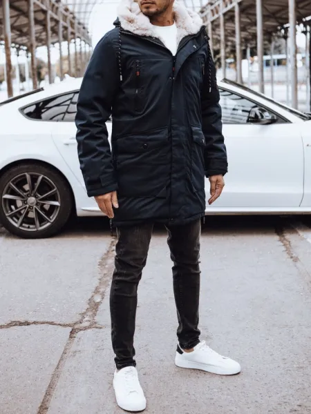 Zimná pánska parka tmavomodrá