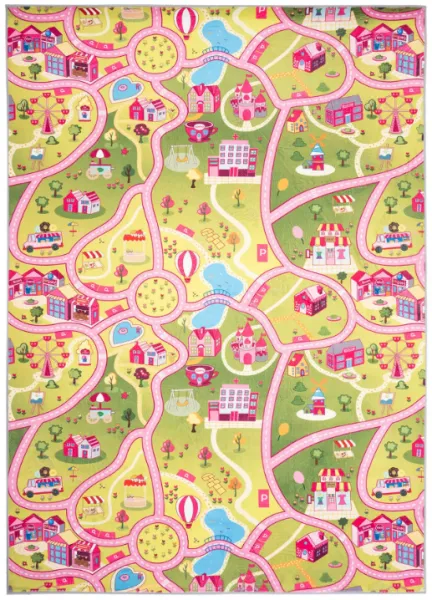 DetskýkoberecFLANNEL-ružováautodráhaŠírka:200cm|Dĺžka:300cm69253_125198