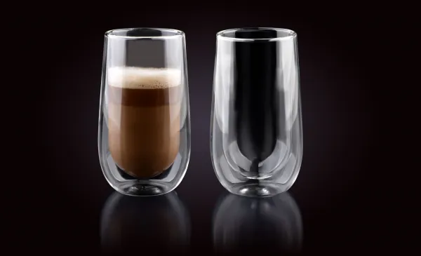 Allesken Sada 2 ks skleněných hrnků PETER EASY 400 ml čirá
