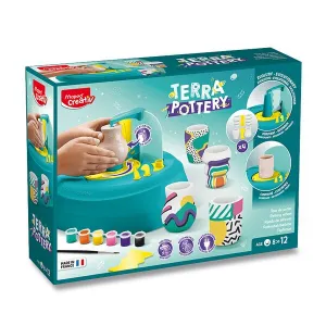 Súprava Maped Creativ Terra Pottery - hrnčiarsky kruh s hlinou a príslušenstvom