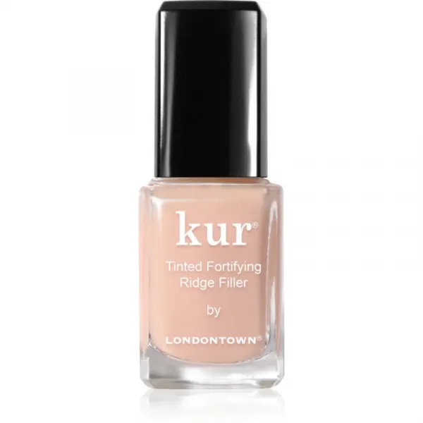 LONDONTOWN Kur Tinted Fortifying Ridge Filler vyhladzujúci podkladový lak na nechty pre suché a krehké nechty odtieň Apricot Beige 12 ml
