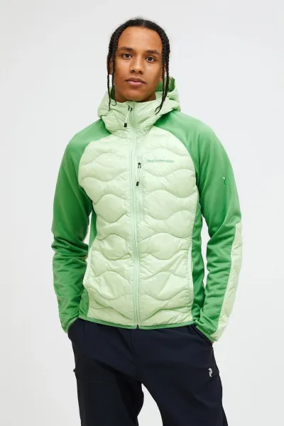 Bunda Peak Performance M Helium Down Hybrid Hood Vivid Green