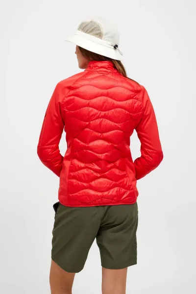 Bunda Peak Performance W Helium Down Hybrid Jack Brilliant Red/Black/