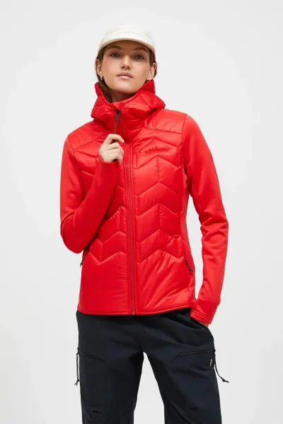 Bunda Peak Performance W Elevate Liner Hybrid Ho Brilliant Red/Black/