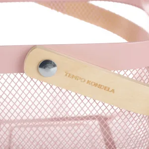 TEMPO-KONDELA KITEN TYP 4, kovový košík s rúčkou, ružová