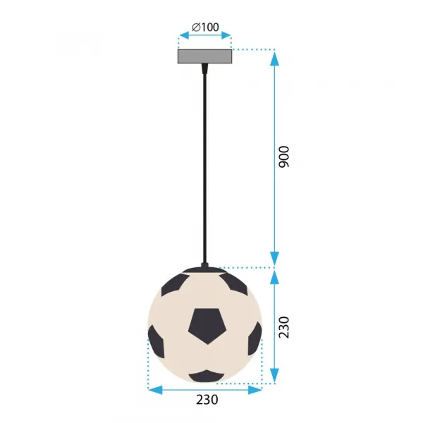 Závesnástropnálampavtvarefutbalovejlopty
