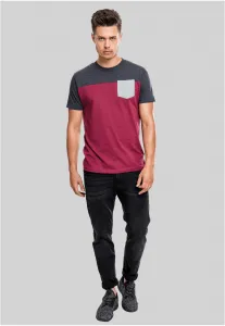 3-Tone Pocket T-Shirt Burgundy/Cha/Grey
