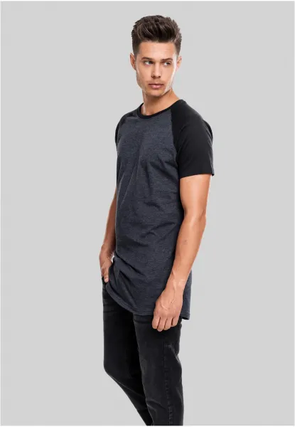 Shaped Raglan Long Tee cha/blk