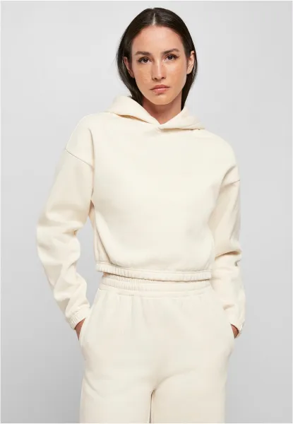 Women's short oversized hoodie whitesand
