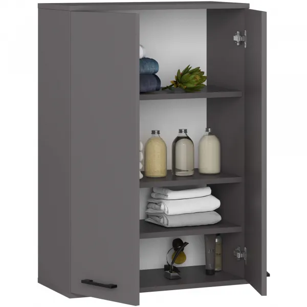 Ak furniture Závěsná koupelnová skříňka Fin W64 64 cm grafit