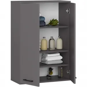 Ak furniture Závěsná koupelnová skříňka Fin W64 64 cm grafit