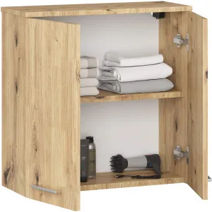 Ak furniture Závěsná koupelnová skříňka Fin 60 cm dub artisan