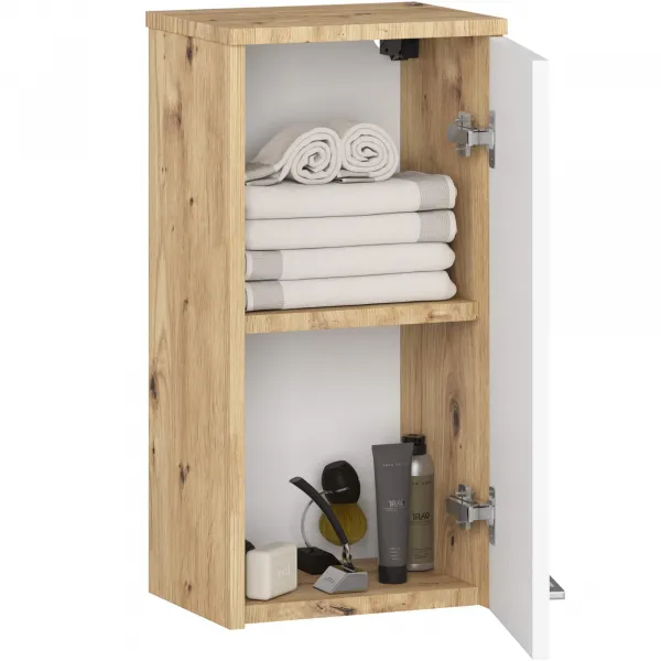 Ak furniture Závěsná koupelnová skříňka Fin 30 cm dub artisan/bílá