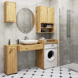 Ak furniture Závěsná koupelnová skříňka Fin W64 64 cm dub artisan