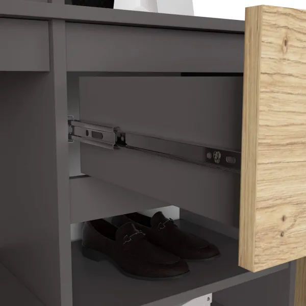 Ak furniture Předsíňová stěna Entro grafit/dub artisan
