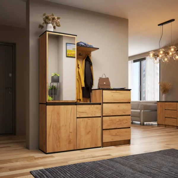 Ak furniture Předsíňová stěna Entro dub craft