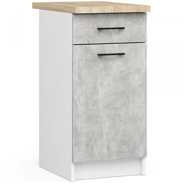 Ak furniture Kuchyňská linka Olivie 1,8 m prosklená beton