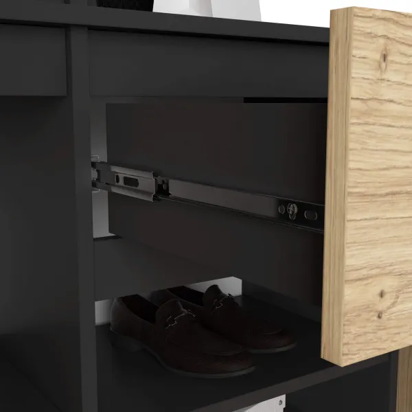 Ak furniture Předsíňová stěna Entro černá/dub artisan