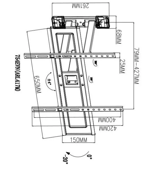 TB TOUCH TB TV wall mount 37-70", 35kg, max VESA 600x400