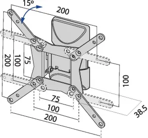 TB TOUCH TB TV wall mount TB-152 up to 42", 20kg max VESA 200x200