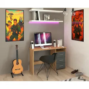 PC stôl, dub artisan/grafit, LARISTOTE NEW