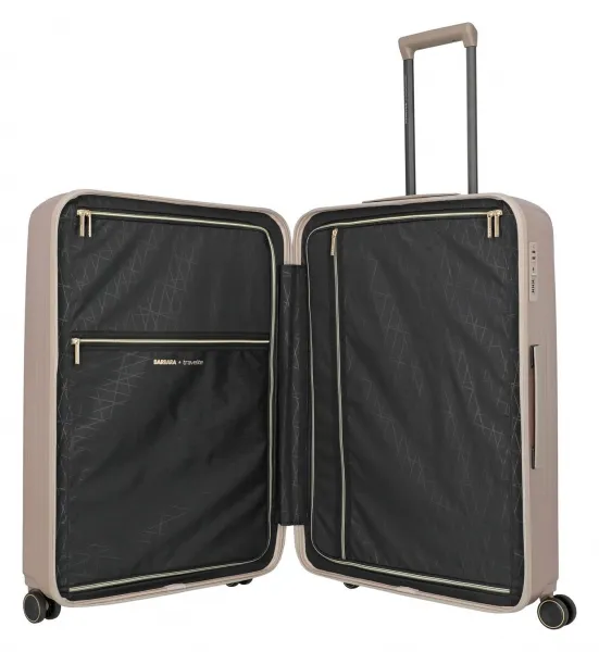 Veľký škrupinový kufor na kolieskach Travelite BARBARA Novelty L Satin Nude