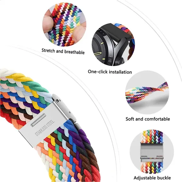 BStrap Elastic Nylon 2 remienok na Garmin Vivoactive 5, space ash