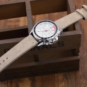 BStrap Suede Leather remienok na Huawei Watch GT/GT2 46mm, beige (SSG021C0303)