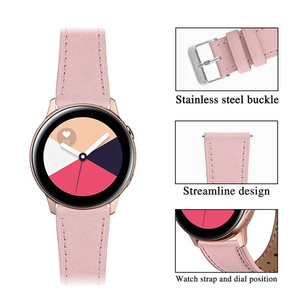 BStrap Leather Italy remienok na Garmin Vivoactive 3, pink (SSG012C0306)