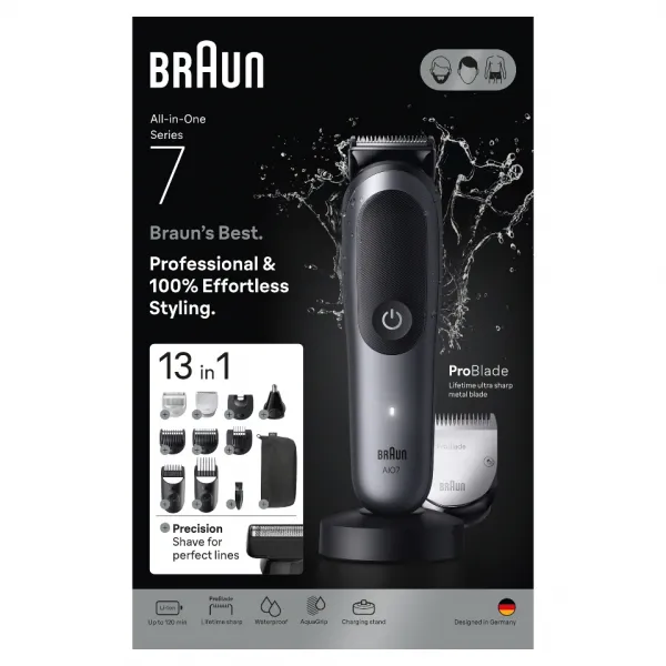 BRAUN Súprava pre starostlivosť o telo All-in-One Series 7, AIO7560, sivá