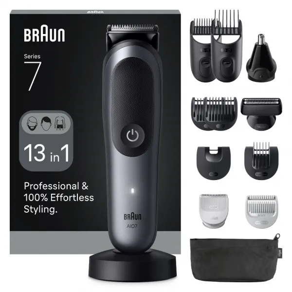 BRAUN Súprava pre starostlivosť o telo All-in-One Series 7, AIO7560, sivá