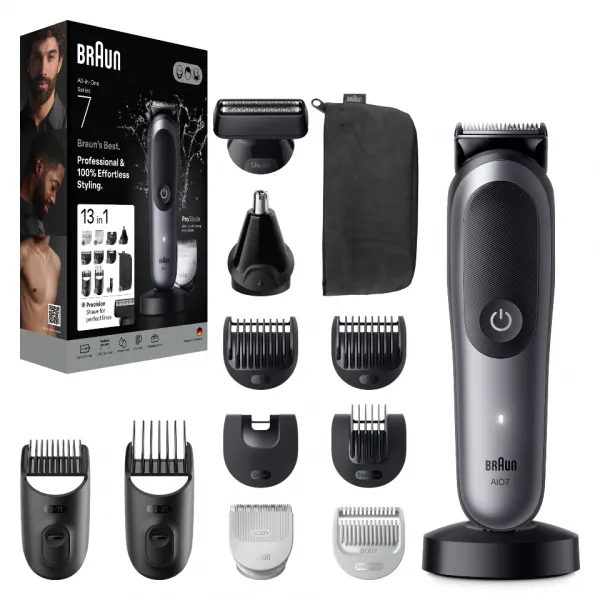 BRAUN Súprava pre starostlivosť o telo All-in-One Series 7, AIO7560, sivá