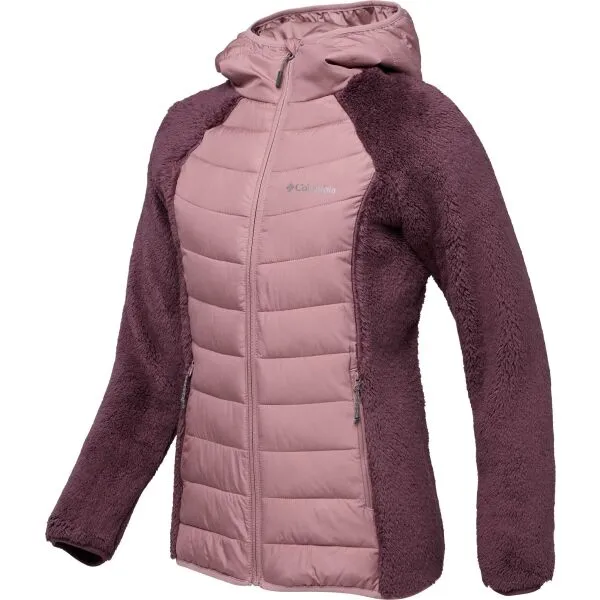 Columbia POWDER LITE II SHERPA HYBRID JACKET Dámska bunda, vínová, veľkosť