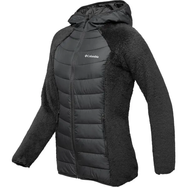 Columbia POWDER LITE II SHERPA HYBRID JACKET Dámska bunda, čierna, veľkosť