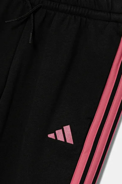 adidas ESSENTIALS 3-STRIPES FLEECE PANTS Juniorské tepláky, čierna, veľkosť