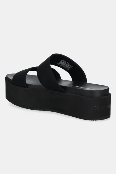 Calvin Klein FLATFORM SANDAL WEBBINGIN Dámske sandále, čierna, veľkosť