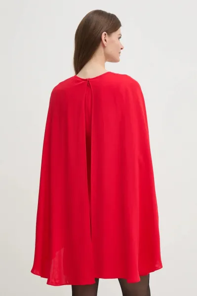 Šaty Karl Lagerfeld Short Party Cape Dress Racing Red
