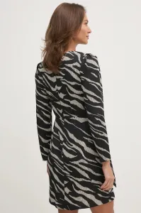 Šaty Dkny L/S Side Knot A-Line Blk/Pnk Multi