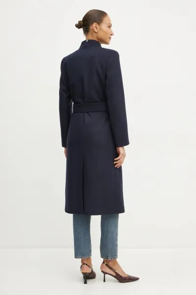 Kabát Karl Lagerfeld Pinstripe Tailored Coat Navy